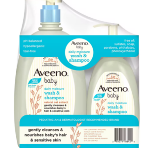 Aveeno Baby Gentle Wash & Shampoo with Natural Oat Extract, 33 fl. oz./12 fl. oz.