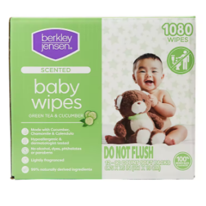 Berkley Jensen Green Tea & Cucumber Scented Baby Wipes, 1080 ct.