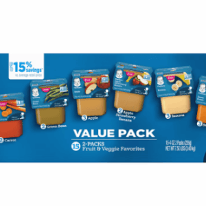 Gerber Baby Food 2nd Foods Value Pack, Fruit & Veggie Puree Favorites, 8 Ounce Tubs, 2-Pack (Pack of 15)