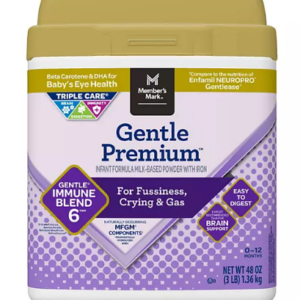 Member's Mark Gentle Premium Baby Milk-Based Formula with Iron, Gentle Immune Blend 48 oz.