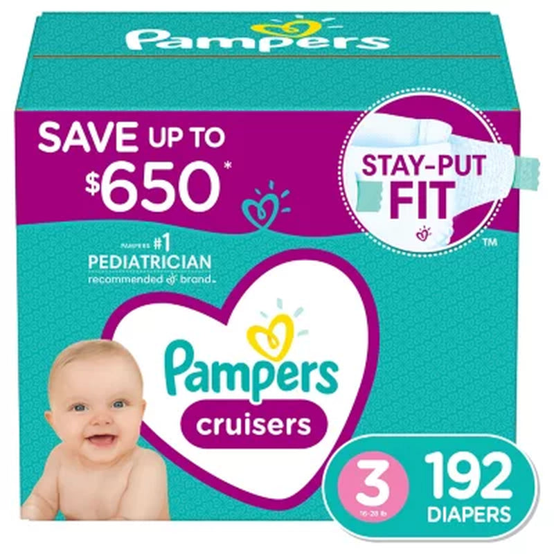 Pampers Cruisers Stay-Put Fit Diapers (Sizes:3-7)